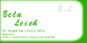 bela leich business card