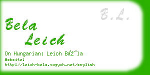 bela leich business card